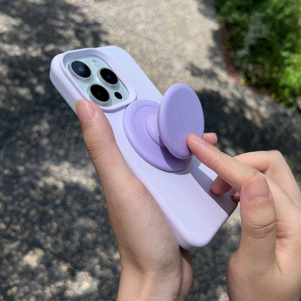 Velvet Touch | Lavender Soft Silicone MagSafe Phone Case With Grip - PadaSnap