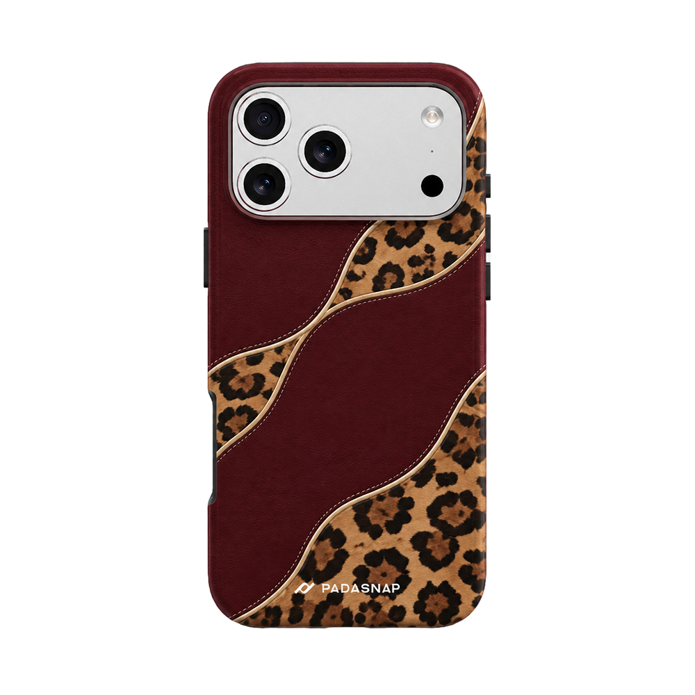 Burgundy Leopard MagSafe Phone Case