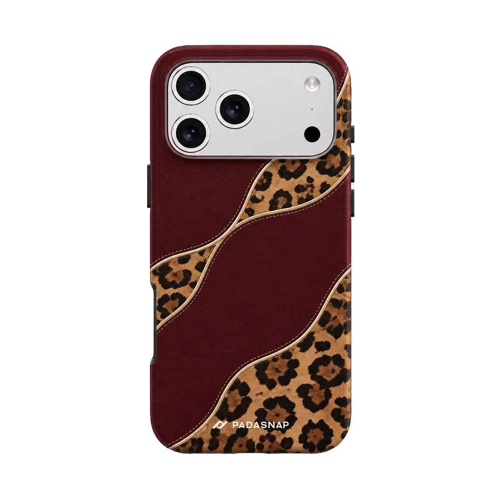 Burgundy Leopard MagSafe Phone Case