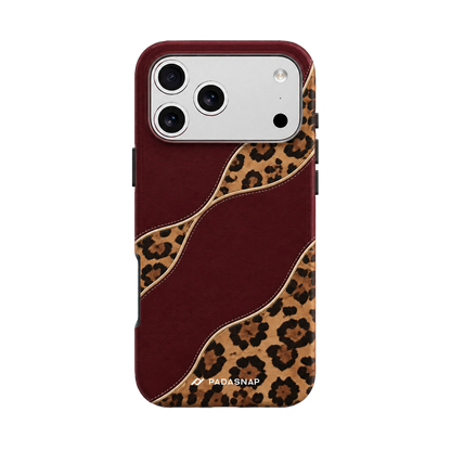 Burgundy Leopard MagSafe Phone Case