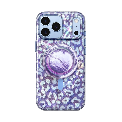 Wild Lilac Leopard MagSafe Phone Case Grip Set